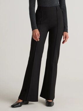 Quince Ultra-Stretch Ponte Flare Leg Pants Black Women's Dress Pants Medium